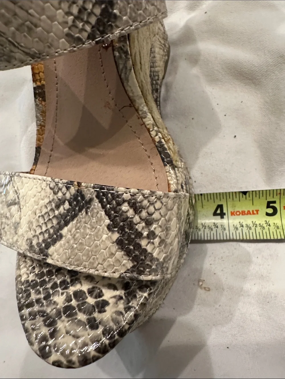 Steve Madden Beige Snake-Print Wedge Sandals